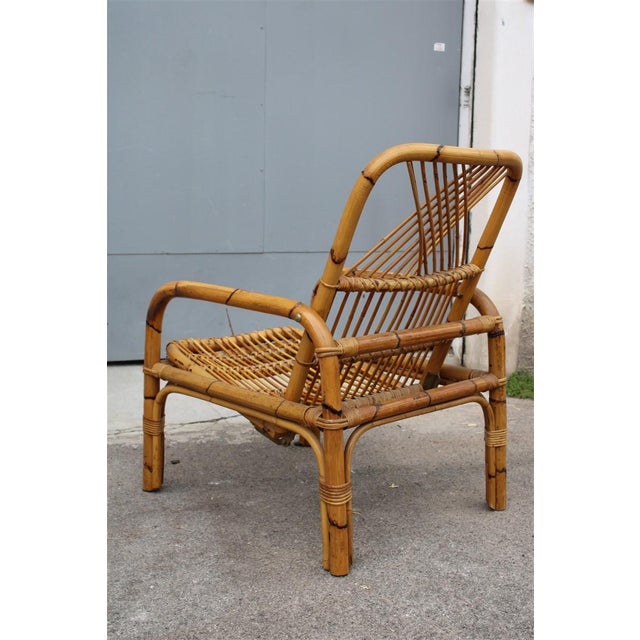 Reclining Bamboo Armchair, Italy, 1950 For Sale - Image 6 of 9