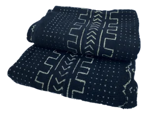 African Black and White Mud Cloth Textile Mali