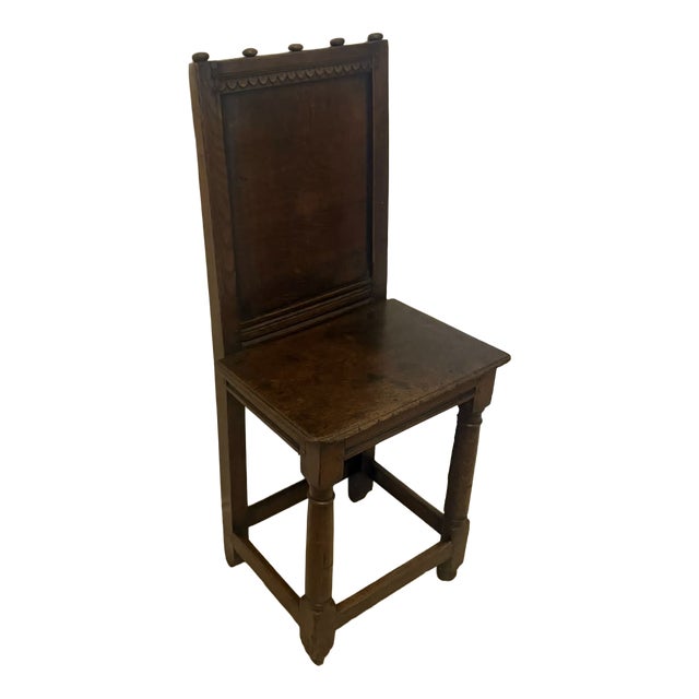 Antique English Oak Correction Chair, 1680 For Sale