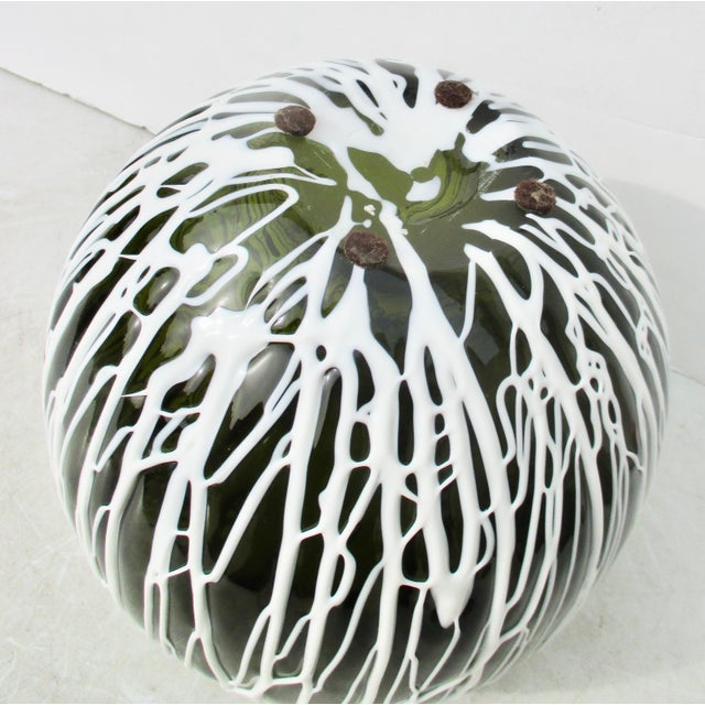 Globe Vase With White Drip Wall For Sale In New York - Image 6 of 7