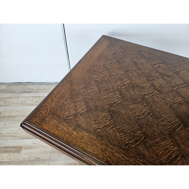 Art Deco Style Geometric Oak Table with Side Extensions, 1950 For Sale - Image 3 of 18