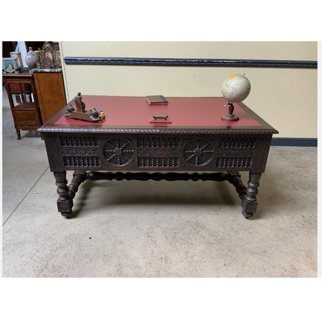 Wood Antique, Imposing Desk from Brittany, 1880 For Sale - Image 7 of 12