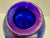 Mid 20th Century Correia Art Glass Signed Iridescent Pulled Feather Vase Cobalt Blue Purple For Sale - Image 4 of 7