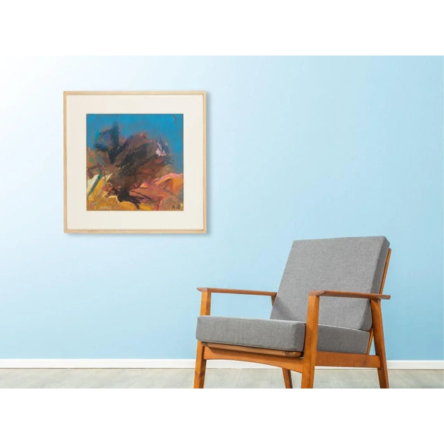 Abstract composition. oil on panel. The picture was splashed on a white painted wooden plate and framed in ash wood....