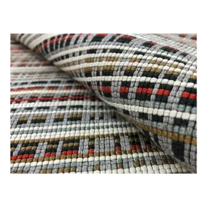 Pollack Off the Grid Block Party Water & Stain Resistant MCM Mid Century Modern Orange Black White Brown Upholstery Fabric