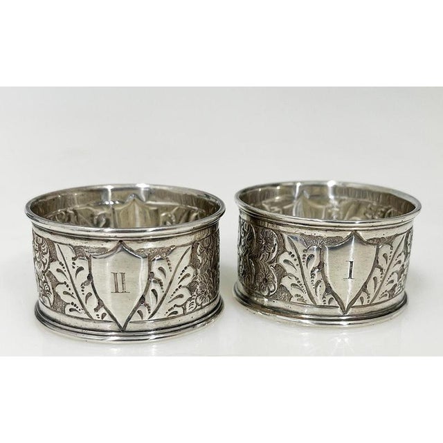 Late 19th Century English Silver Napkin Rings attributed to William Hutton & Sons, 1895, Set of 2 For Sale - Image 5 of 6