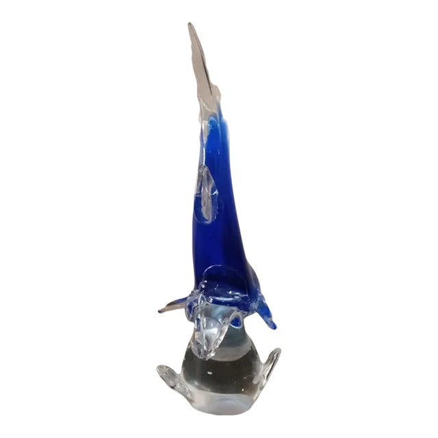 Signed 1980 Zanetti Murano Italy Dolphin Sculpture For Sale