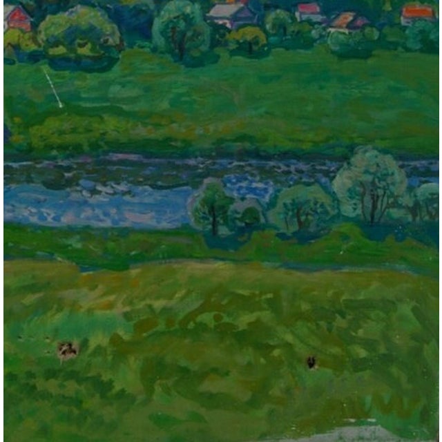 Vintage Impressionism Oil Painting: Ukrainian City Landscape, 1983 75-75 For Sale - Image 6 of 6