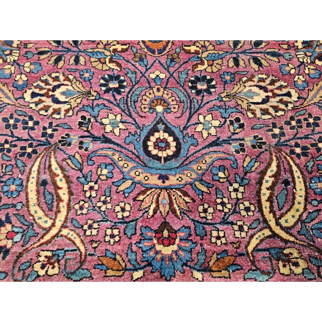 19th Century Oversized Persian Khorassan Rug, Hand-Knotted Wool, Allover Pattern, Purple & Blue, 11’ X 20’ For Sale - Image 10 of 12