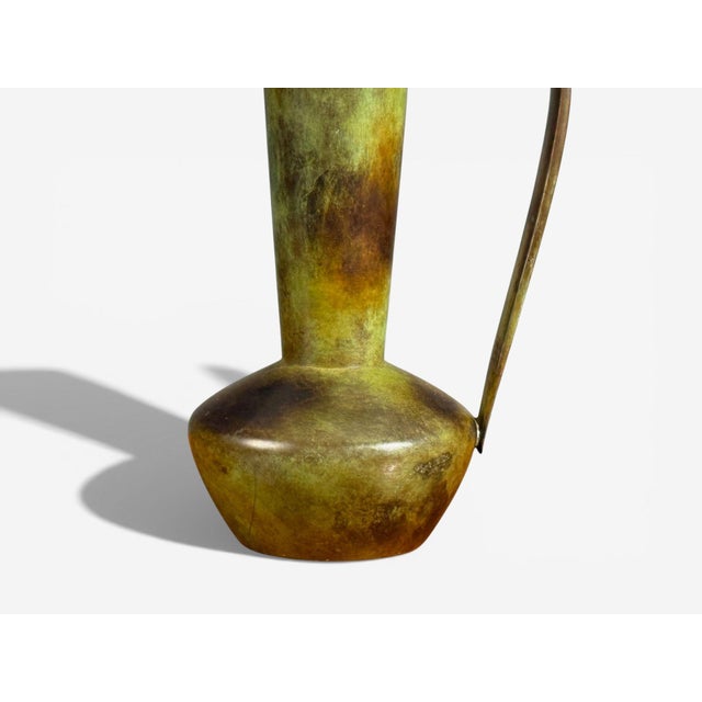 Metal 1940s Gab, Table Lamp, Patinated Bronze For Sale - Image 7 of 11