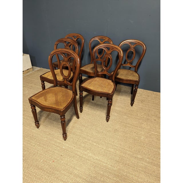 Wood Napoleon III Table and Chairs, Set of 7 For Sale - Image 7 of 13