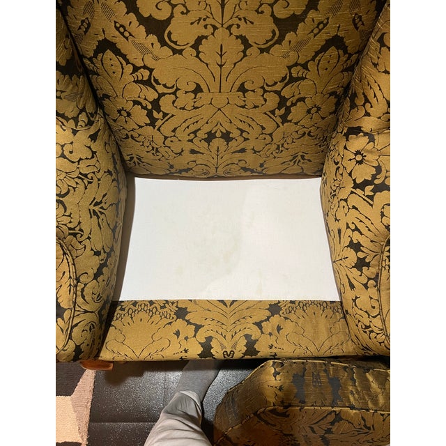 Late 19th Century Exaggerated Dramatic Wingback Chair Reupholstered For Sale - Image 9 of 10