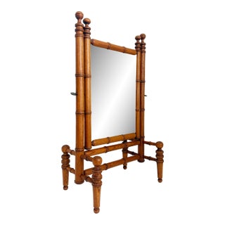 Late 1800s Victorian Faux Bamboo Tabletop Mirror For Sale
