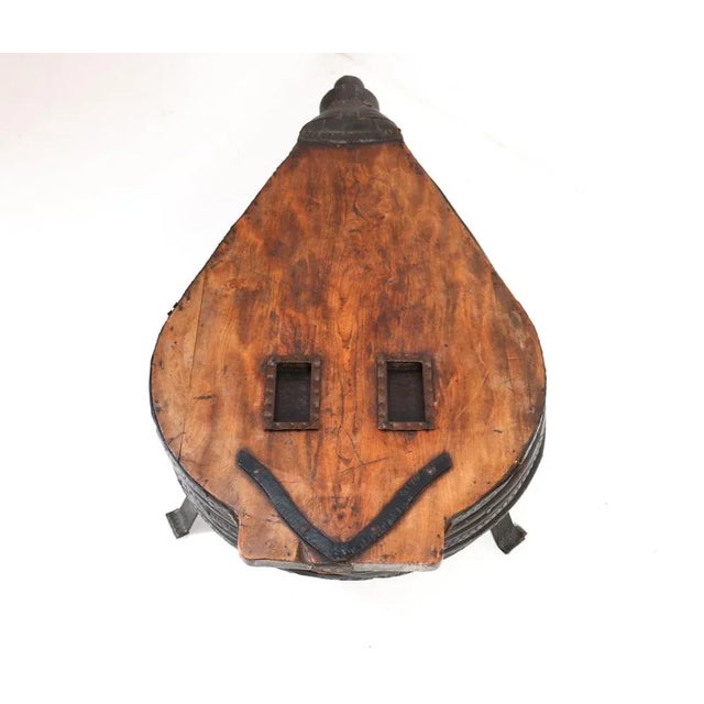 Large French Provincial Fruitwood Blacksmith Forge Bellows Coffee Table, 1860s For Sale - Image 10 of 11