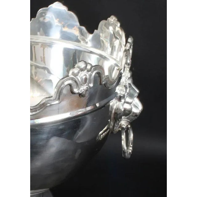 Large Vintage Silver Plate Monteith Punch Bowl, 1980s For Sale - Image 13 of 17