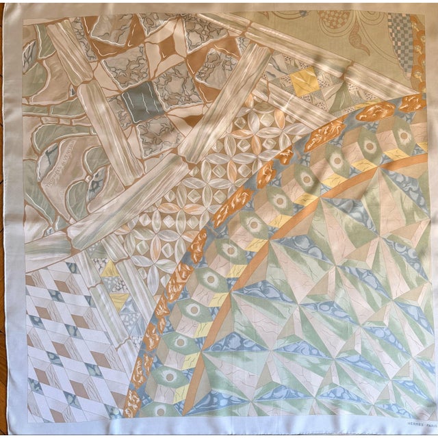 HERMÈS TROPHÉES de Venise II Silk Scarf 2002 designed by Abadie Julie For Sale