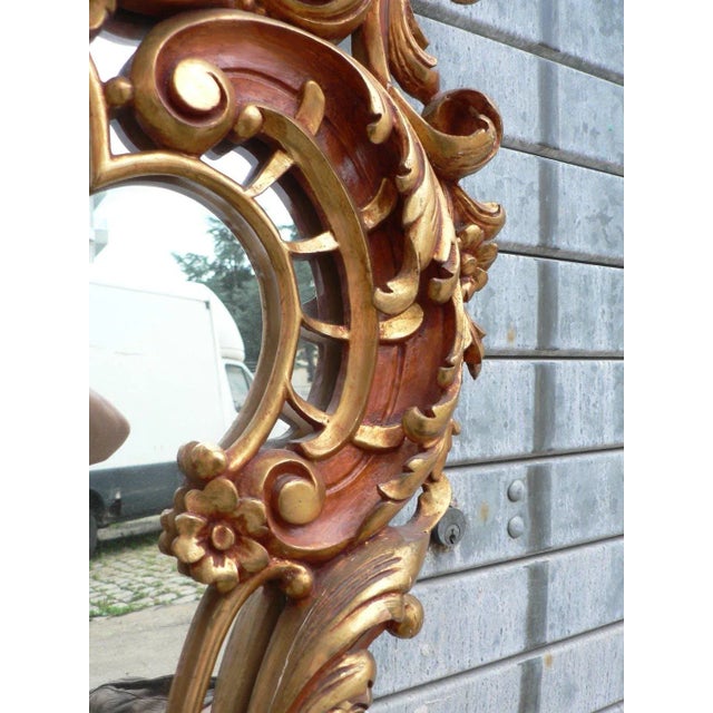Gold Mid-Century Rococo Mirror, 1950s For Sale - Image 8 of 14