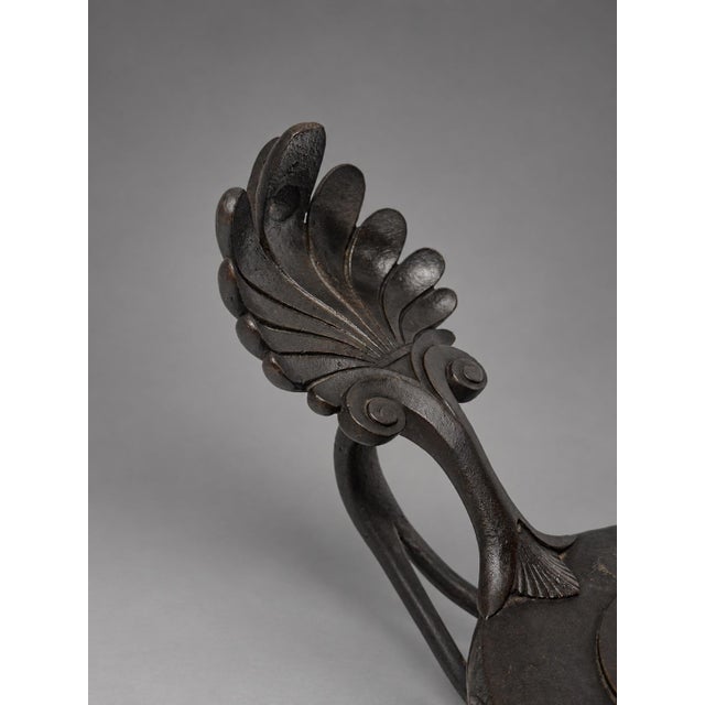 Grand Tour Pair of Grand Tour Bronze Two-Light Candlesticks in Roman Oil-Lamp Form For Sale - Image 3 of 11