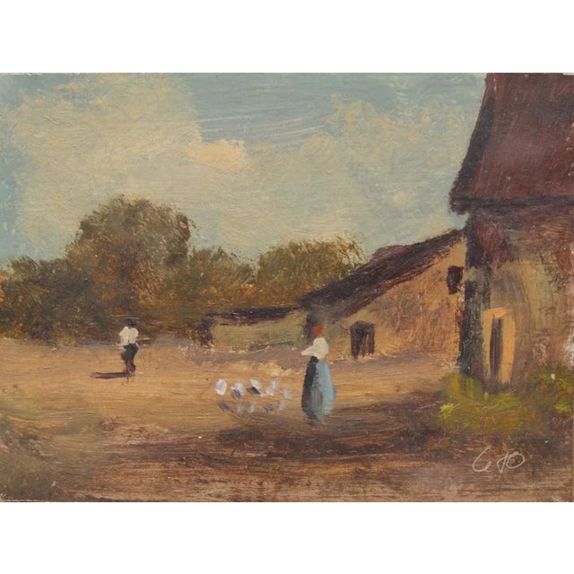 Antonio Leto, In the Yard, Oil on Board, 1890s For Sale - Image 3 of 3