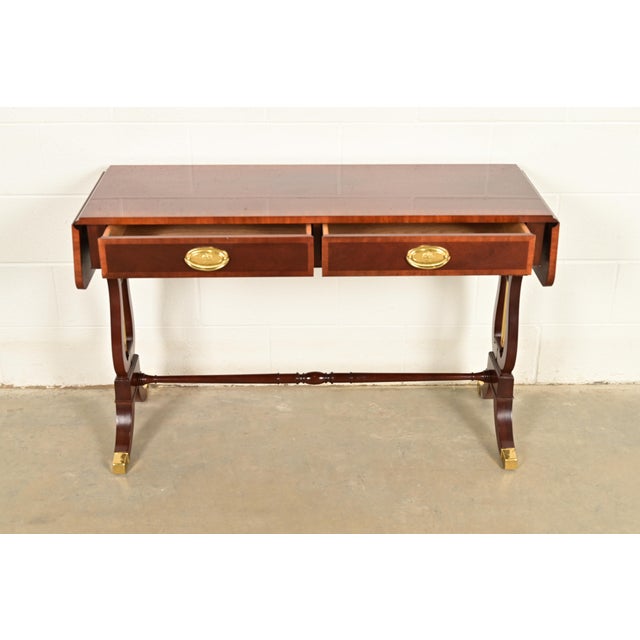 Baker Furniture English Regency Lyre Base Console or Sofa Table For Sale In South Bend - Image 6 of 13