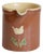 19th Century French Redware Pitcher with White Flower Decor For Sale