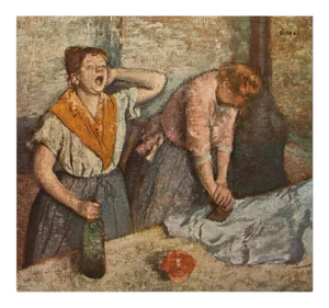 1940s After Edgar Degas "Women Ironing" Vintage Full-Color Print From Geneva