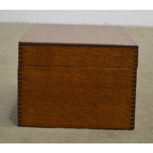 Antique Oak Desktop Library Card File Box Chairish