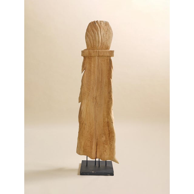 The Vintage Monumental Carved Curly Maple Drapery Sculpture- Artist Uknown For Sale - Image 4 of 13