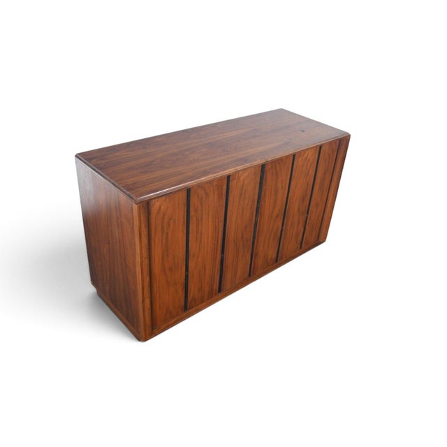 Brown 1960s Barzilay Tambour Stereo Cabinet in Walnut For Sale - Image 8 of 11