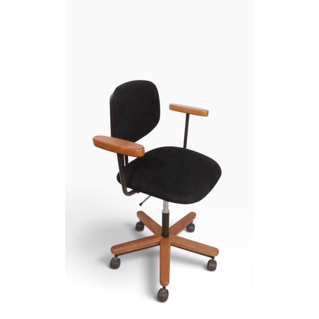 Brown Vintage Adjustable Swivel Desk Chair Stool by Hon C. 1970's For Sale - Image 8 of 17