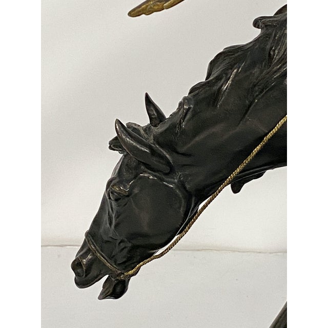 Bronze Sculpture of a Native American Warrior on Horseback by Èdouard Drouot For Sale - Image 11 of 13