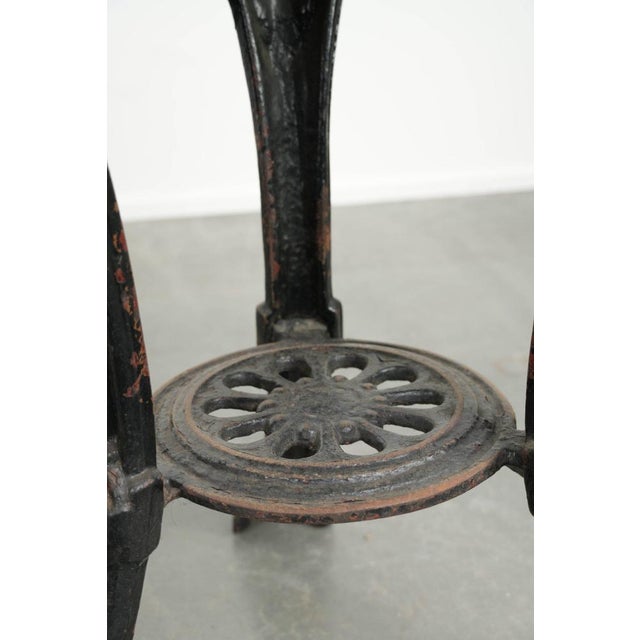 Antique English Side table with Cast Iron Base and Round Wooden Tabletop For Sale - Image 11 of 12