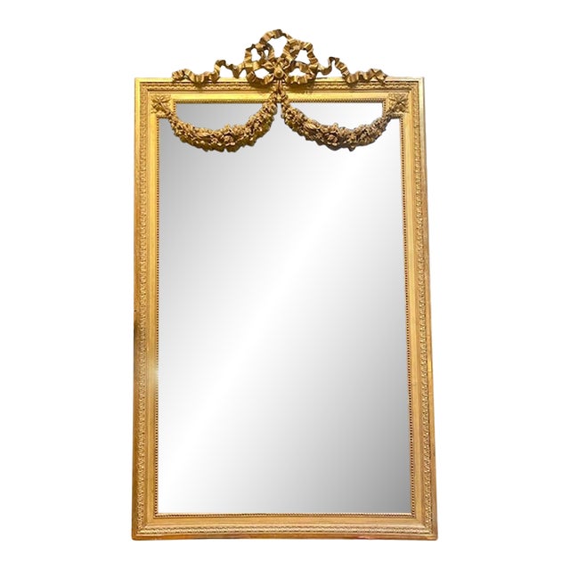 19th C. French Louis XVI Giltwood Mirror For Sale