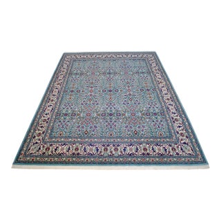 1980s Vintage Hand Knotted Turkish Rug Hereke Carpet - 7′1″ × 9′6″ For Sale
