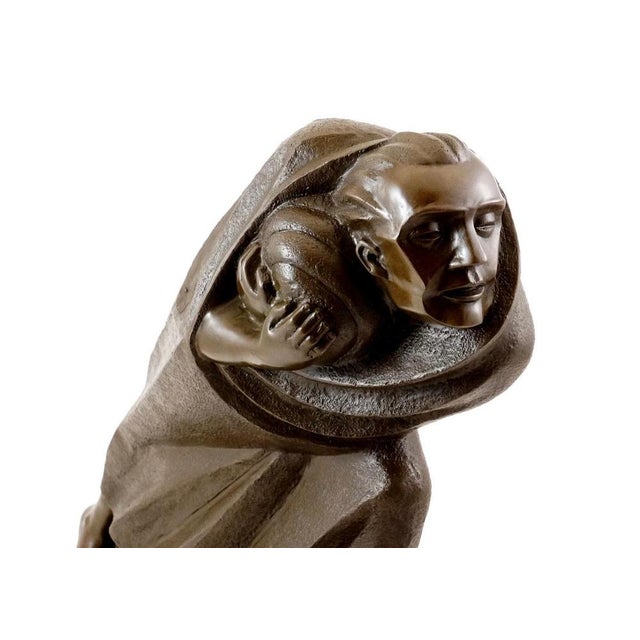 Brown Art Deco 20th Century Figurative Sculpture in Bronze For Sale - Image 8 of 10