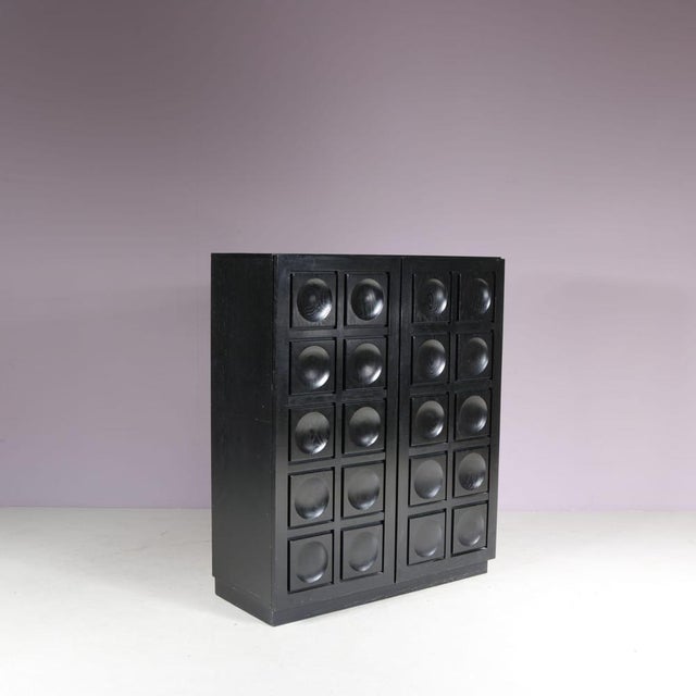 Black Vintage Belgian Brutalist Style Bar Cabinet, 1970s For Sale - Image 8 of 9