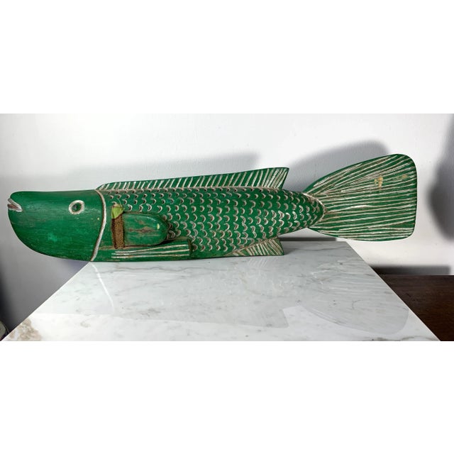 Tribal Late 20th Century African Carved Wooden Ceremonial Sculptured Fish Bozo Tribe Mali For Sale - Image 3 of 13