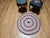 Antique American Braided Round Rug, Handwoven Folk Art, Red & Blue, 3x4 For Sale - Image 10 of 10