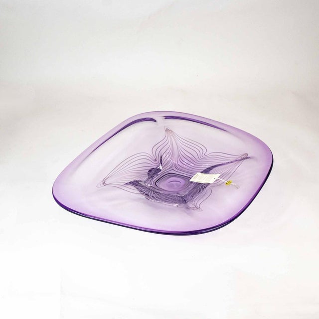 Large Neodymium Glass Bowl by Adam Jablonski, Poland, 1970s For Sale - Image 9 of 14