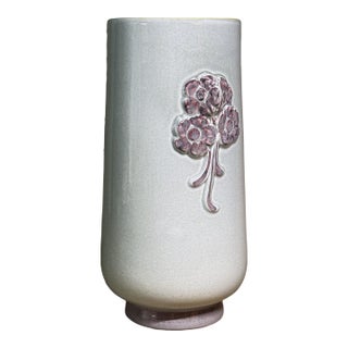 1940s 9 Inch Vase Hand-Painted and Mid-Century Modern For Sale