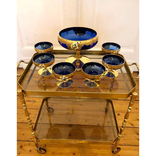 Hollywood Regency Bar Cart in Brass, 1960s For Sale - Image 9 of 12