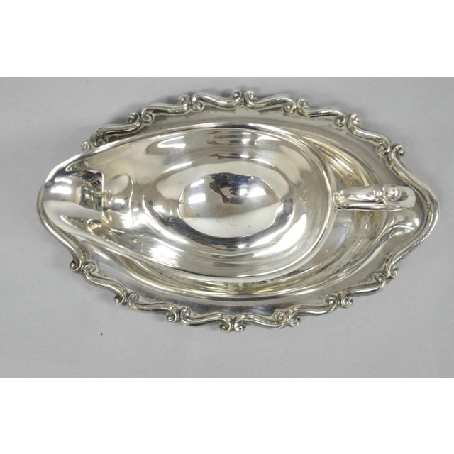 Vintage Fb Rogers Silver Plated Victorian Gravy Sauce Boat W/ Attached Dish For Sale - Image 11 of 15