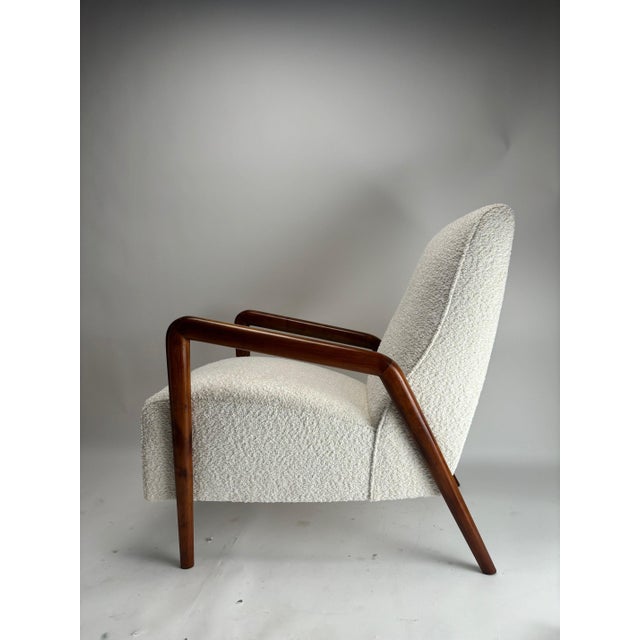 Mid-Century Italian Armchair in Wood and Fabric in the style of Paolo Buffa, 1950 For Sale - Image 6 of 12