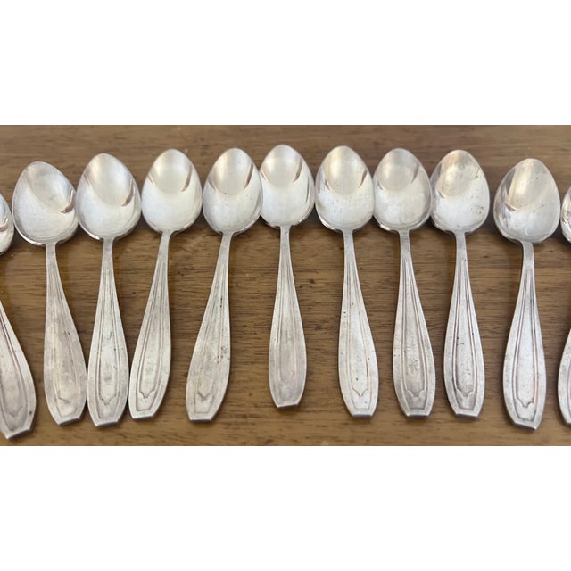 Thirty Seven piece French silverplated fork and knife set, in a art deco pattern, all pieces are hallmarked and stamped....
