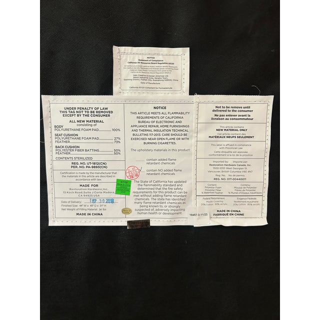 Textile Rh 8 Piece Cloud Sectional For Sale - Image 7 of 7