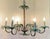 Late 20th Century Palm Beach Regency 6-Light Tole Palm Tree Chandelier With Shades For Sale - Image 4 of 10