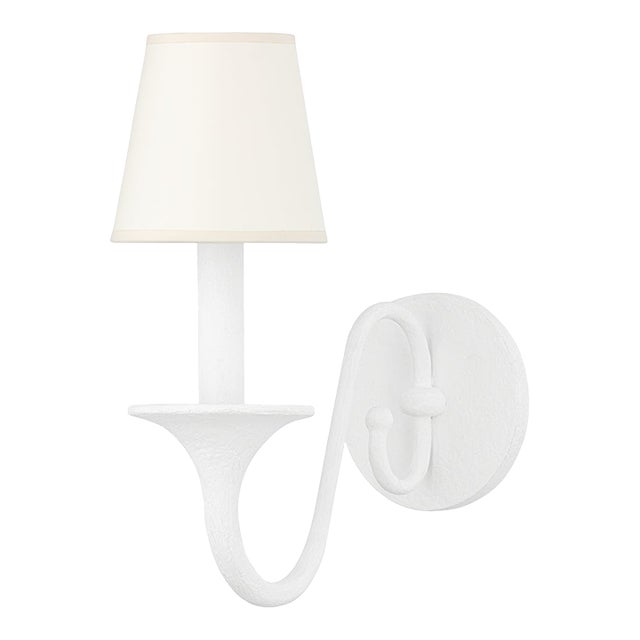 Mark D. Sikes 1 Light Windsor Wall Sconce, White Plaster For Sale