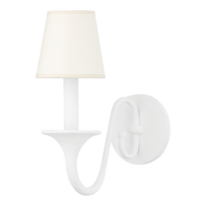 Mark D. Sikes 1 Light Windsor Wall Sconce, White Plaster