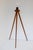 Cream Large Scandinavian Teak Tripod Floor Lamp with Drawn Thread Embroidery Shade For Sale - Image 8 of 13