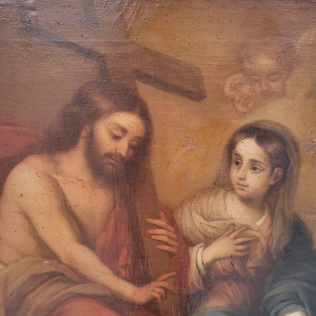 After Murillo, Vision of Saint Francis of Assisi at the Porziuncola, 19th Century, Oil on Canvas For Sale - Image 9 of 18